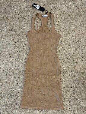 NWT Galita Fashion Racerback Bodycon Camel Color Dress Size S